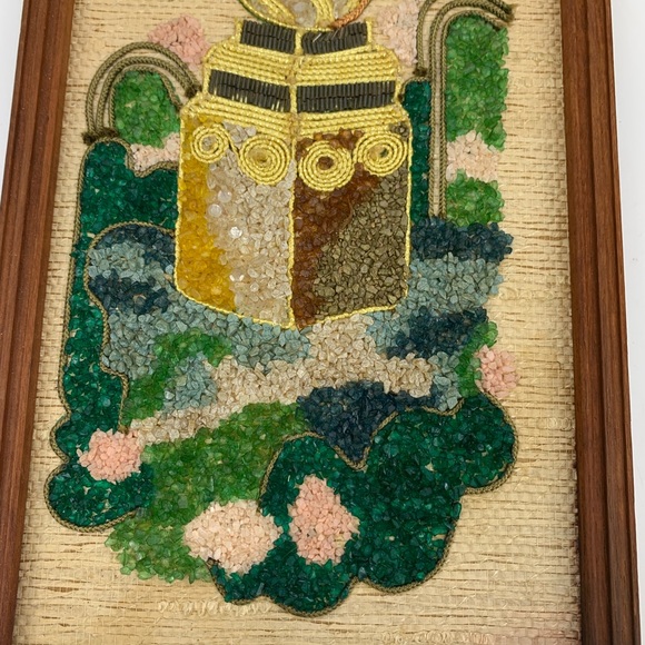 Vintage wall art pebble gravel rock art retro - Picture 6 of 8